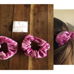 Hair Scrunchie – Pink Snake Skin