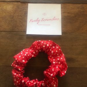 Hair Scrunchie – Red Hearts