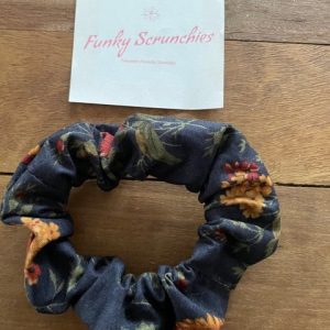 Hair Scrunchie – Navy Bouquet