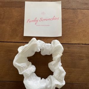 Hair Scrunchie – White Snow