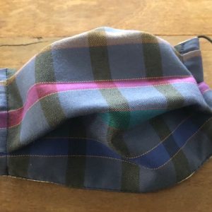 Face Mask – Navy Tartan